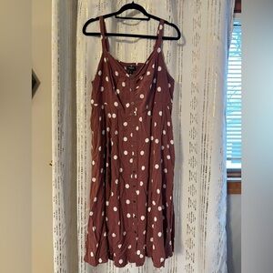 Polka Dot Faux Button-Up Dress